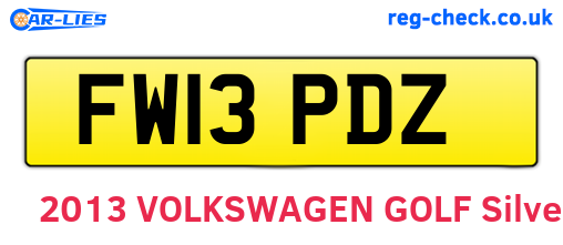 FW13PDZ are the vehicle registration plates.