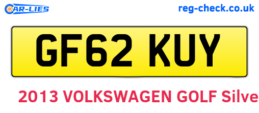 GF62KUY are the vehicle registration plates.