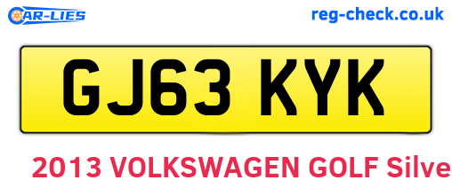 GJ63KYK are the vehicle registration plates.