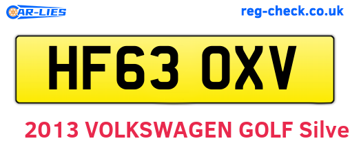 HF63OXV are the vehicle registration plates.