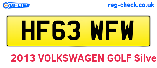 HF63WFW are the vehicle registration plates.