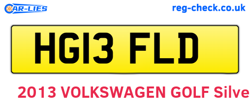 HG13FLD are the vehicle registration plates.