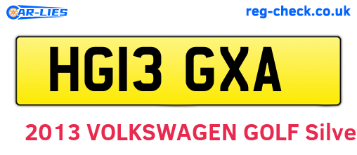 HG13GXA are the vehicle registration plates.
