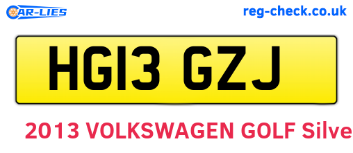 HG13GZJ are the vehicle registration plates.