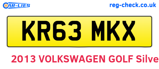 KR63MKX are the vehicle registration plates.