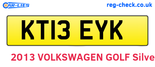 KT13EYK are the vehicle registration plates.