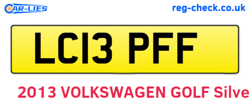 LC13PFF are the vehicle registration plates.