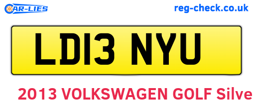 LD13NYU are the vehicle registration plates.