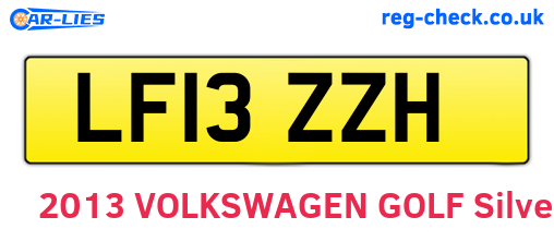 LF13ZZH are the vehicle registration plates.