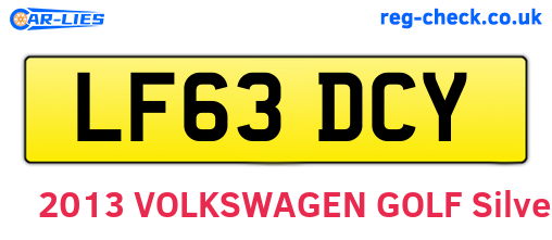 LF63DCY are the vehicle registration plates.
