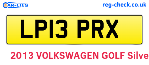 LP13PRX are the vehicle registration plates.