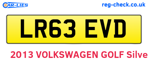 LR63EVD are the vehicle registration plates.