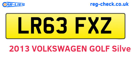 LR63FXZ are the vehicle registration plates.