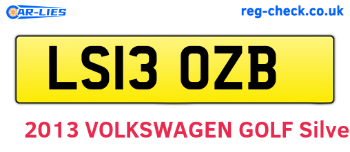 LS13OZB are the vehicle registration plates.