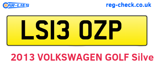 LS13OZP are the vehicle registration plates.
