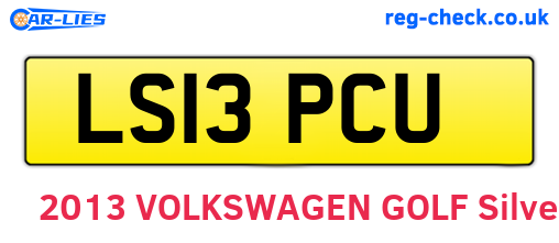 LS13PCU are the vehicle registration plates.