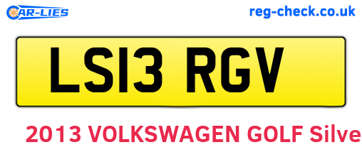 LS13RGV are the vehicle registration plates.