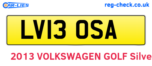 LV13OSA are the vehicle registration plates.