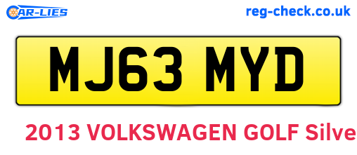 MJ63MYD are the vehicle registration plates.