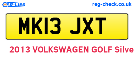 MK13JXT are the vehicle registration plates.