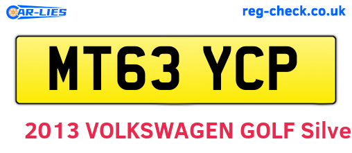 MT63YCP are the vehicle registration plates.