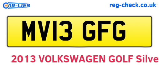 MV13GFG are the vehicle registration plates.