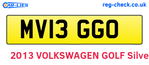 MV13GGO are the vehicle registration plates.