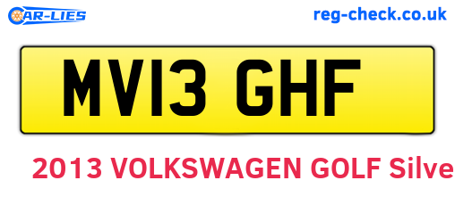 MV13GHF are the vehicle registration plates.