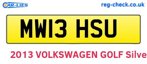 MW13HSU are the vehicle registration plates.