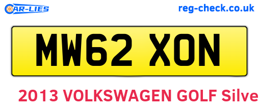 MW62XON are the vehicle registration plates.