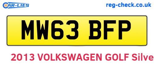 MW63BFP are the vehicle registration plates.