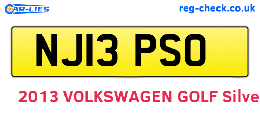 NJ13PSO are the vehicle registration plates.