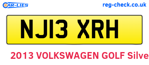 NJ13XRH are the vehicle registration plates.