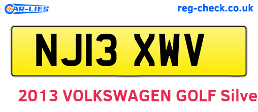 NJ13XWV are the vehicle registration plates.
