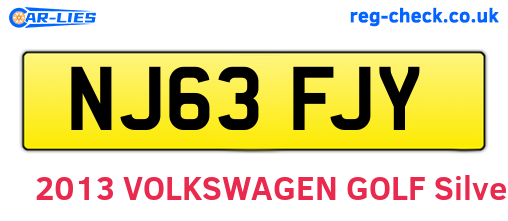 NJ63FJY are the vehicle registration plates.