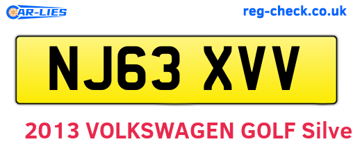 NJ63XVV are the vehicle registration plates.