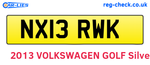 NX13RWK are the vehicle registration plates.