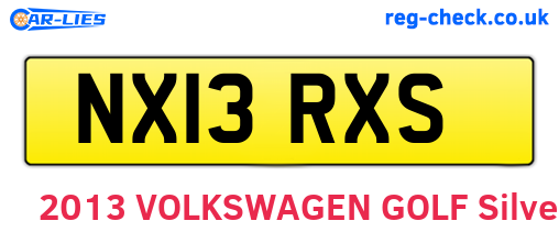 NX13RXS are the vehicle registration plates.