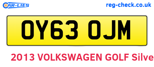 OY63OJM are the vehicle registration plates.