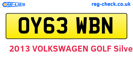 OY63WBN are the vehicle registration plates.