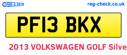 PF13BKX are the vehicle registration plates.