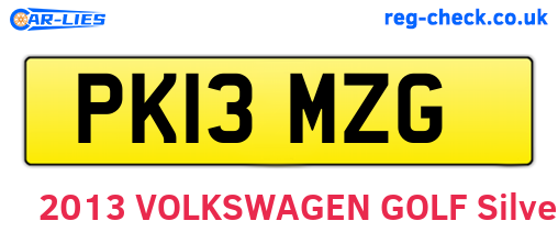 PK13MZG are the vehicle registration plates.