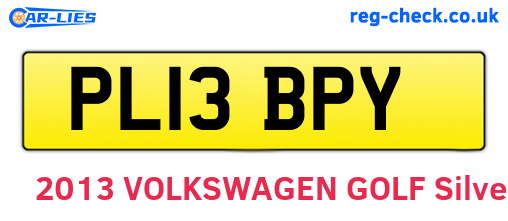 PL13BPY are the vehicle registration plates.