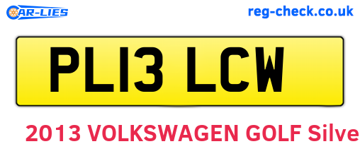 PL13LCW are the vehicle registration plates.