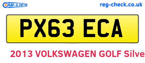 PX63ECA are the vehicle registration plates.