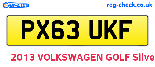 PX63UKF are the vehicle registration plates.