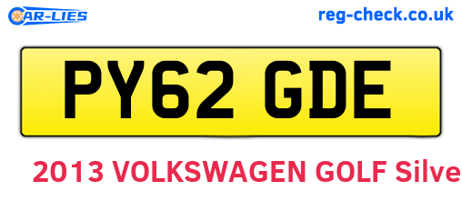 PY62GDE are the vehicle registration plates.