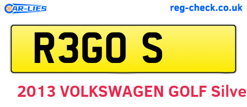 R3GOS are the vehicle registration plates.