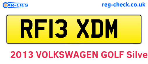 RF13XDM are the vehicle registration plates.