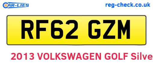 RF62GZM are the vehicle registration plates.